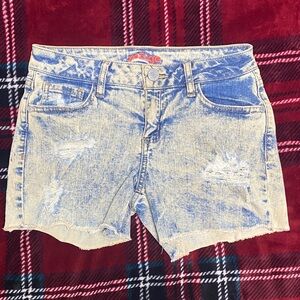 Refuge Light Blue Distressed Jean Shorts